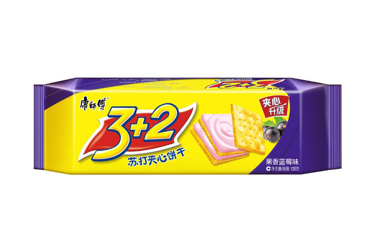 MASTER KANG 3+2 SODA SANDWICH CRACKER BLUEBERRY FLAVOR 125G